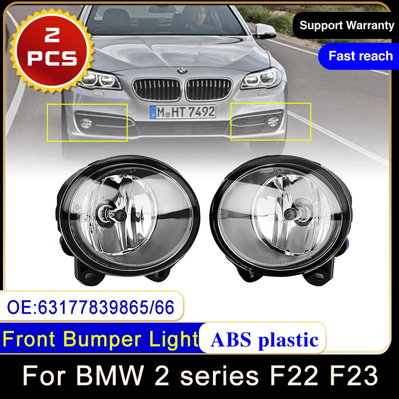 Car Fog Light For BMW 2 3 5 Series F22 F23 M5 F10 F11 E92 E93 Coupe 63177839865 63177839866 Front Bumper Lamp With Halogen Bulbs