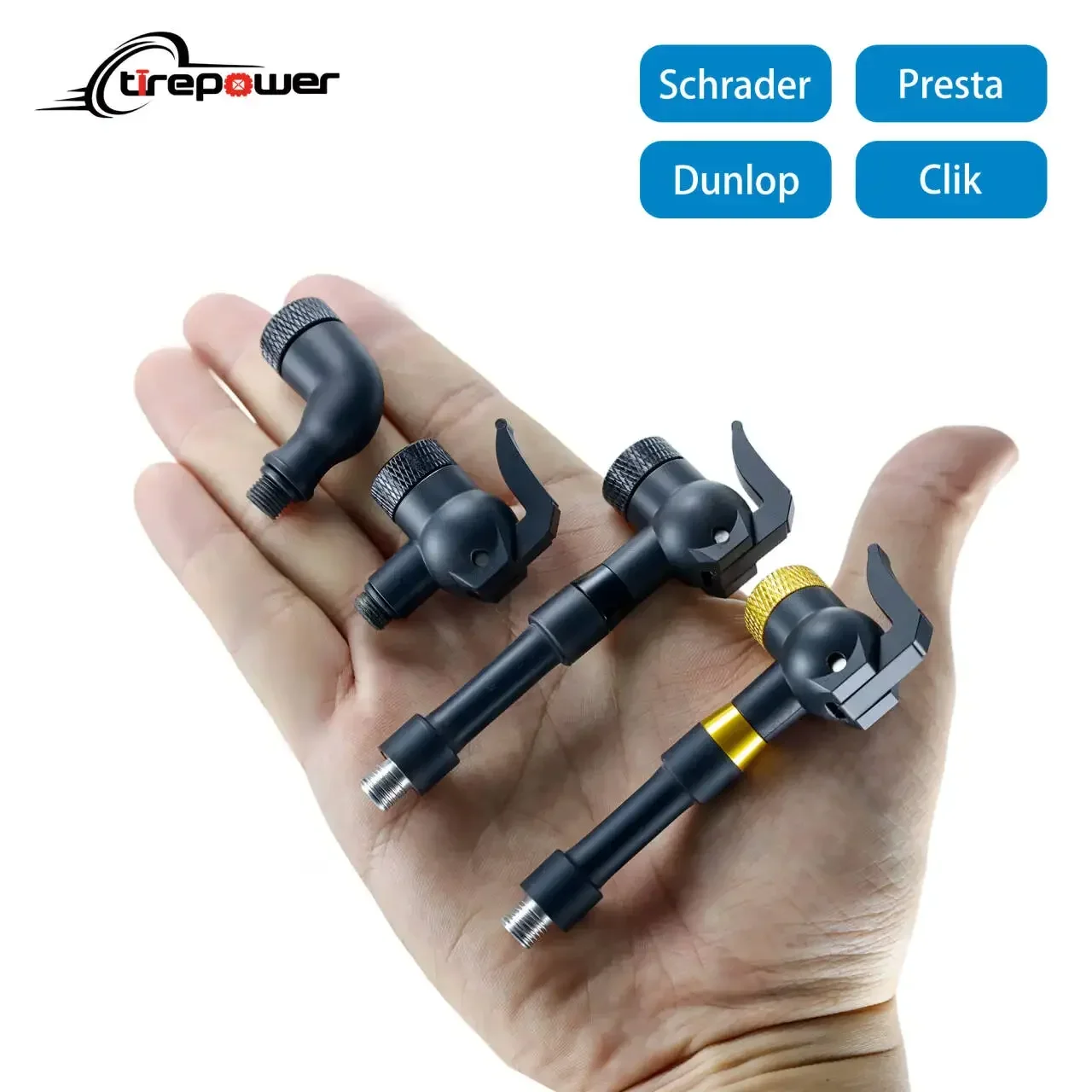 Fahrradpumpen-Düsenadapter, Aufblasbare Fahrradluftpumpe, Ventiladapter für Presta, Schrader, Clik, Dunlop Anschlüsse