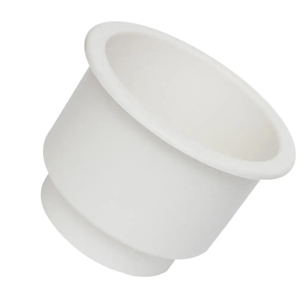 White No Hole Recessed Cup Drink Holder for Marine Boat Car Yacht RV Smooth Surface Easy Cleaning