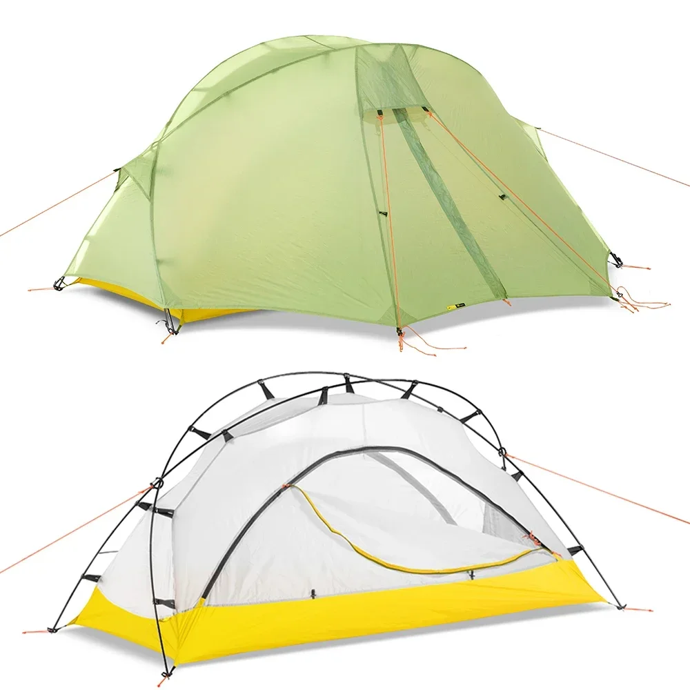 1.6kg Ultralight 1 Person 4 Season Backpacking Camping Tent with Inner Tent Kit 20D 1500mm Waterproof Two-side Silnylon Flysheet