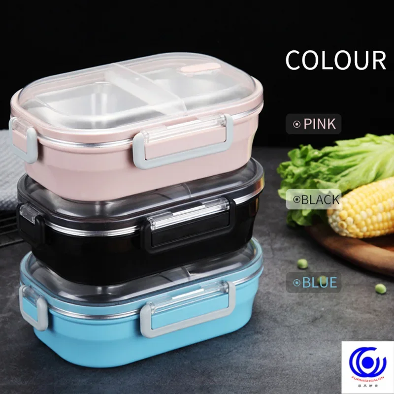 Plenty Funsein Lunch Boxes, Bento Box, Blue, 650ml, Black, Rectangle, School, Picnic, Kid\'s Lunch Box, Discount