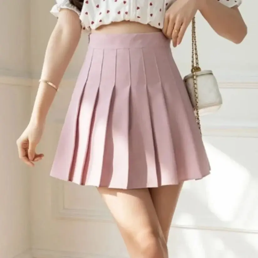 2025 White Women Pleated Skirts Summer High Waist Zipper Girls Dancing JK Mini Skirts Black Fashion Student A Line Faldas