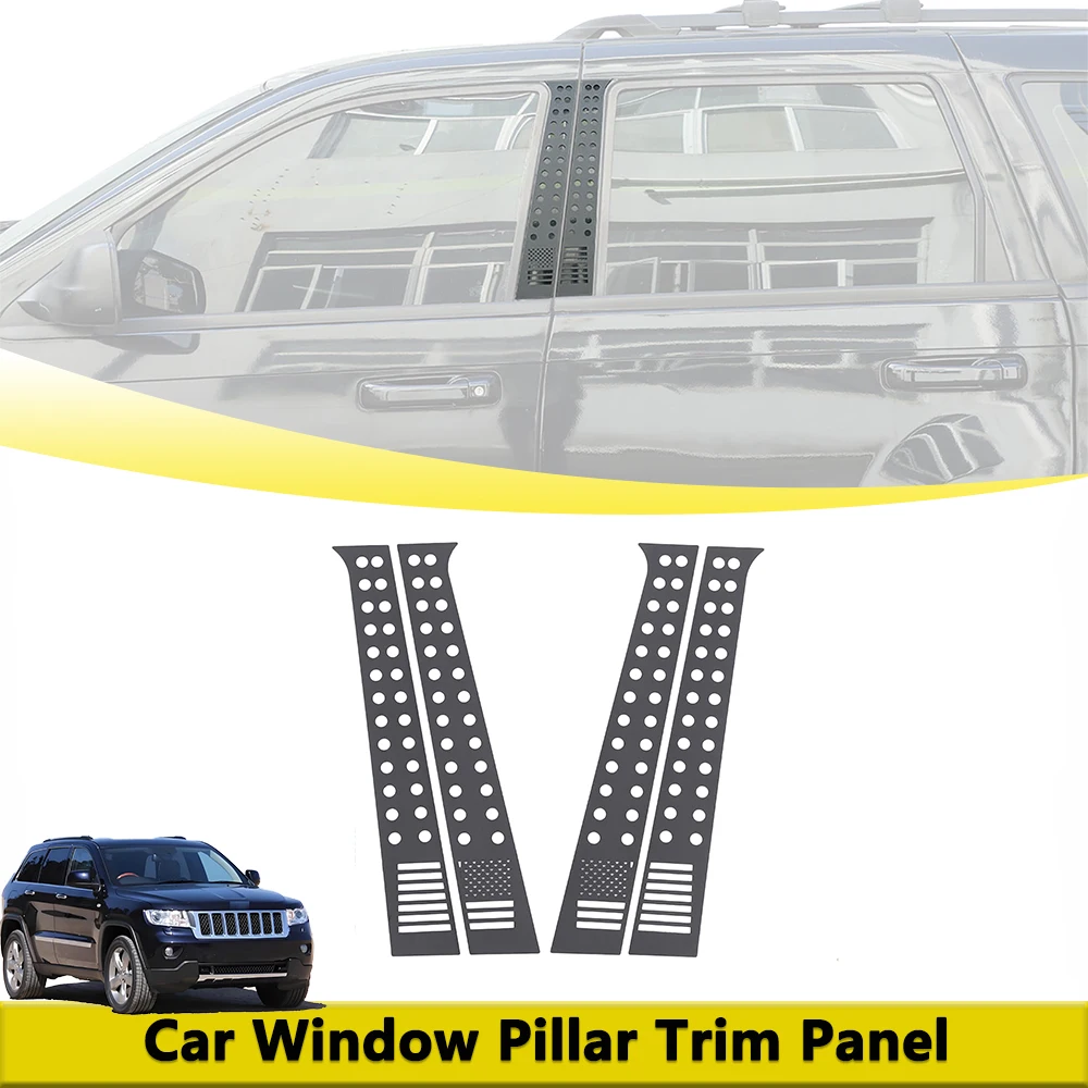 

Center Window B Pillar Decoration Cover Trim American Flag for Jeep Grand Cherokee 2007-2010 Exterior Accessories Aluminum