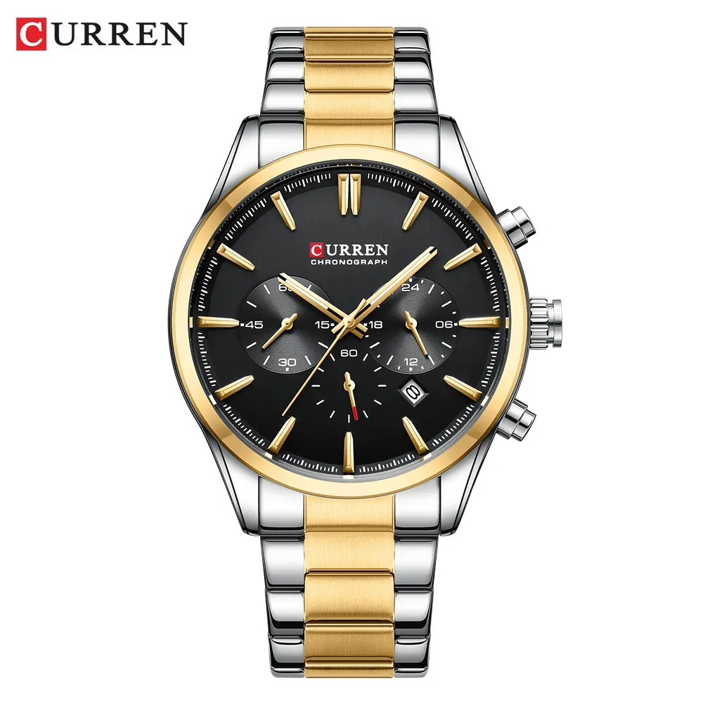 Curren 8446 Men's Watch Six Needle Steel Band Multi Functional Steel Band Watch Sports Men's Watch