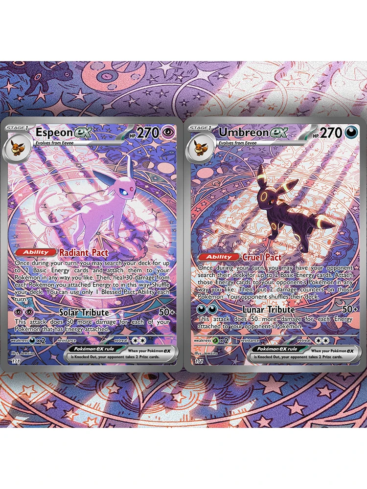 PKM-Karte Espeon ex/Umbreon ex Dragonite Benutzerdefinierte Karten Hochwertige Pokemon Hobby-Sammelkarten Anime-Spielkarten Holografisch
