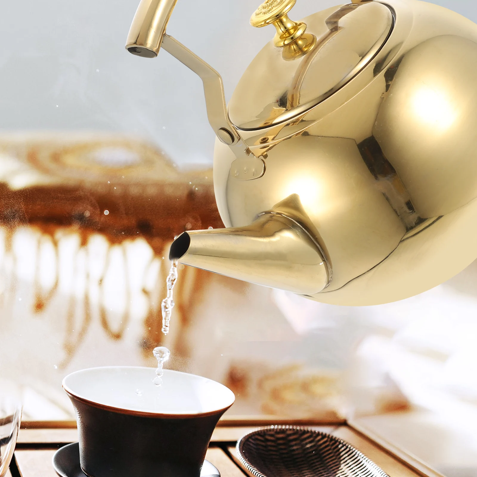 

Stainless Steel Tea Kettle Heavy Duty Boiling Kettle For Gas Induction Stove Whistling Home Kitchen Cookware Pot