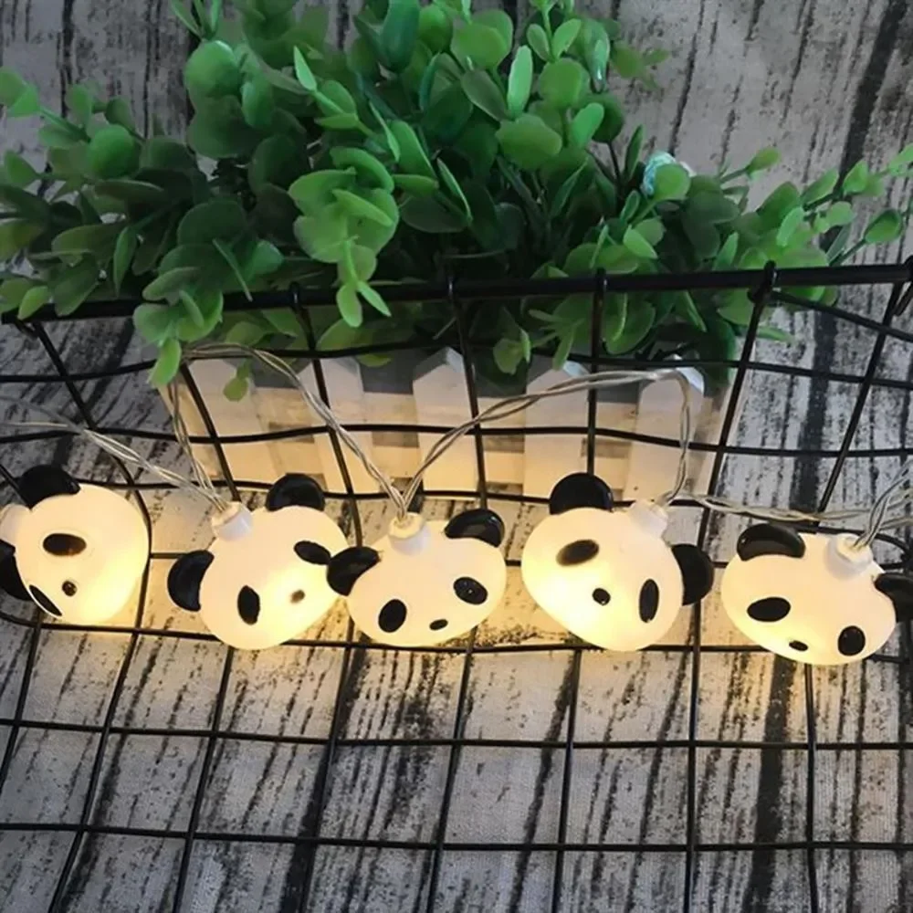 10/20LED Cartoon Panda Light String Kids Christmas Garden Party Fairy Light Bedroom Atmosphere Light for Photography Gifts Decor