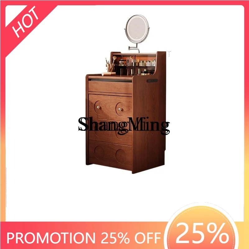 

ZYY home high sense medieval dresser small apartment bedroom all solid wood retro storage integrated makeup table