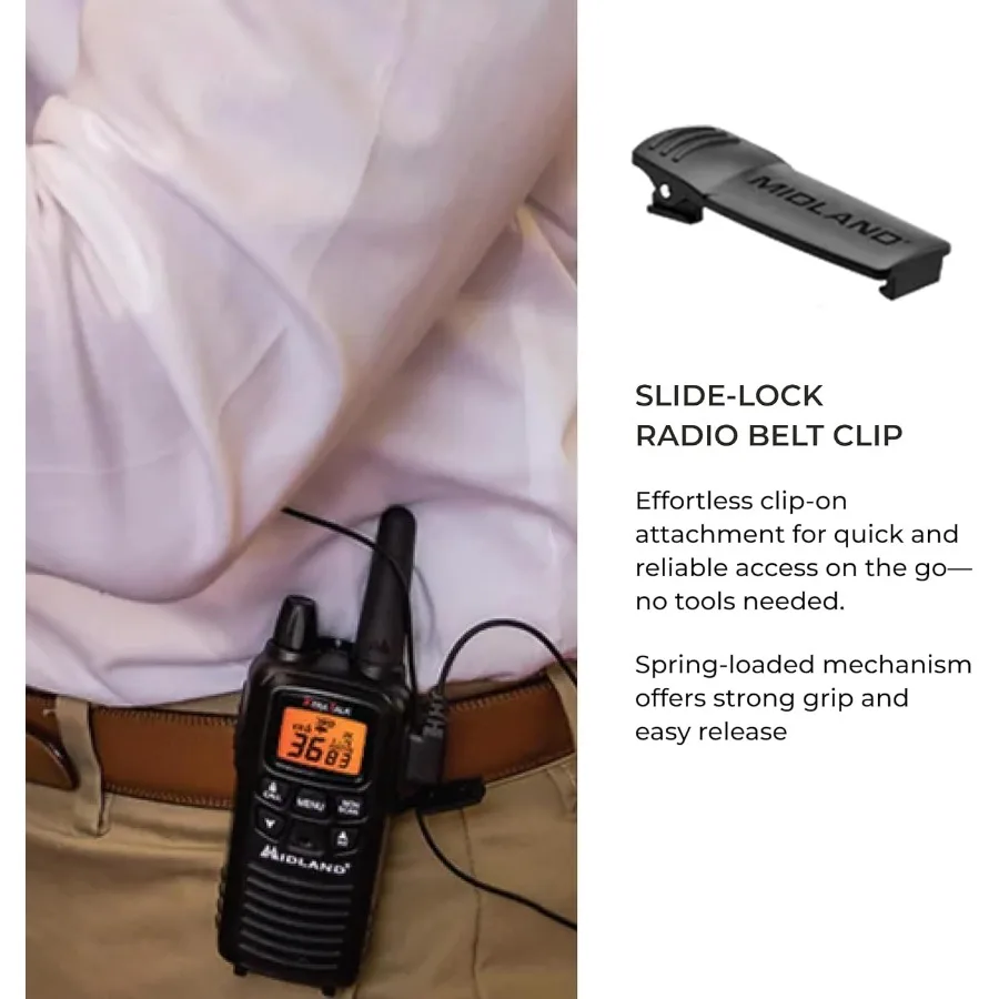 LXT600BB FRS Business Walkie Talkies - أجهزة راديو طويلة المدى 36 قناة ثنائية الاتجاه مع سماعات الرأس وقاعدة شحن تنبيهات الطقس AA 2