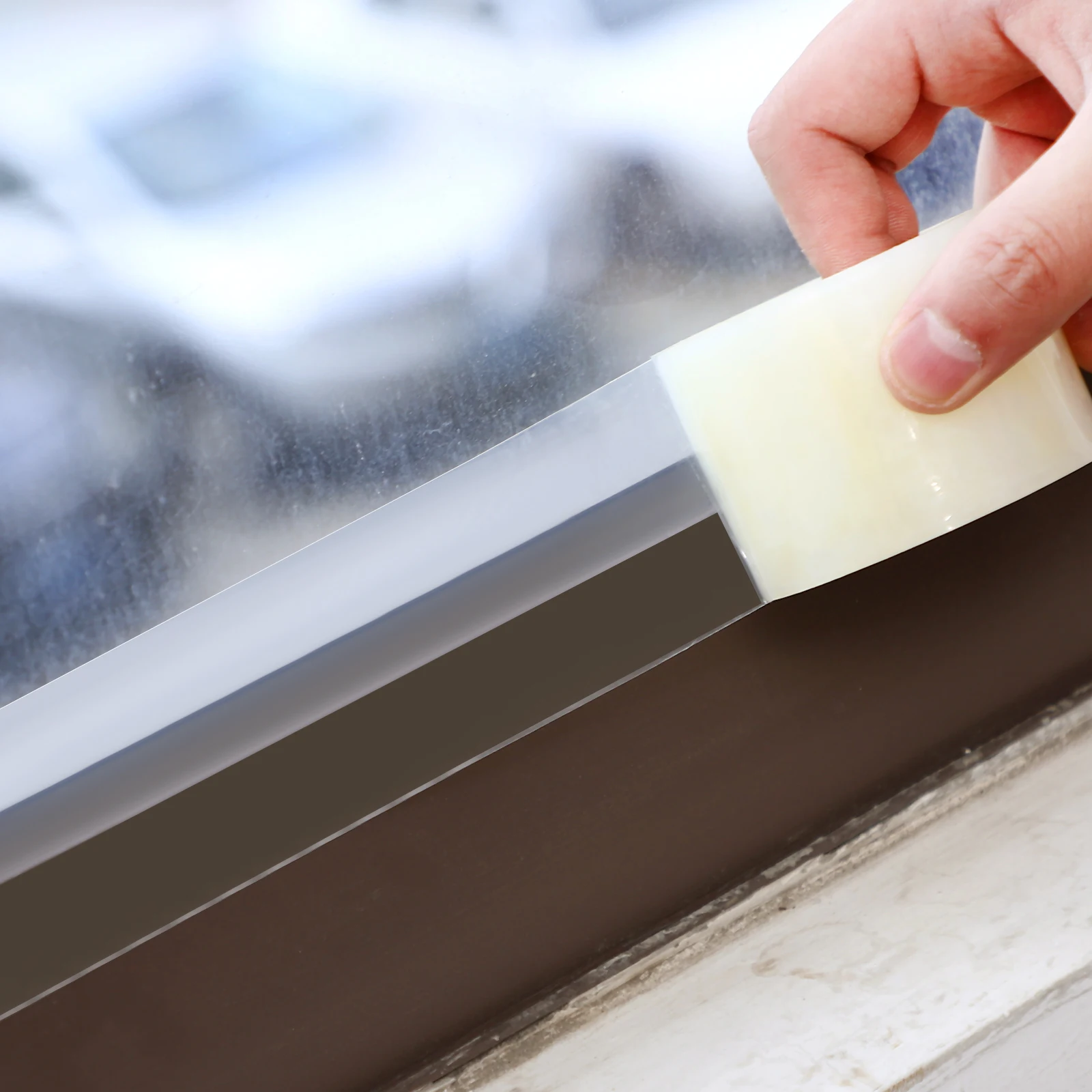 

1 Roll Weather Sealing Tape Transparent Insulation Strip For Door Gaps Window Sealer Waterproof Adhesive Gap Filler Easy Cut