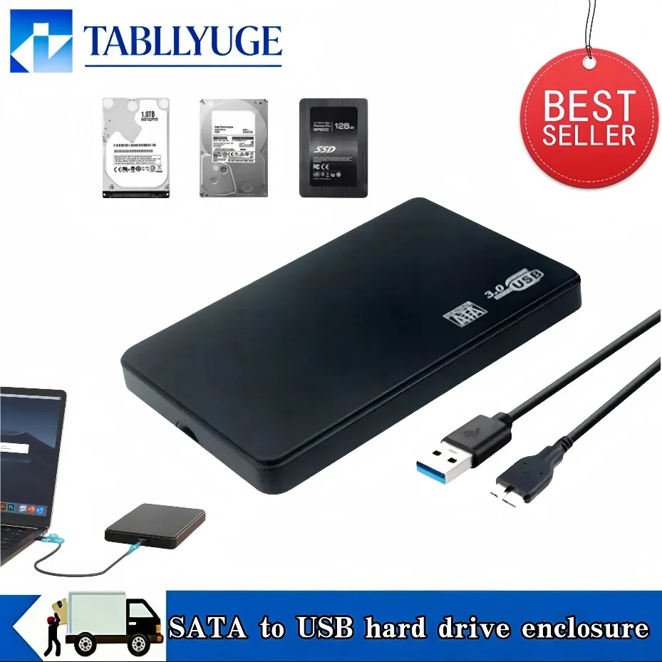 2.5 Inch SATA to USB 3.0 Hard Drive Enclosure 5Gbps High Speed SSD HDD Case 4TB Capacity External Hard Disk Box Optibay Caddy
