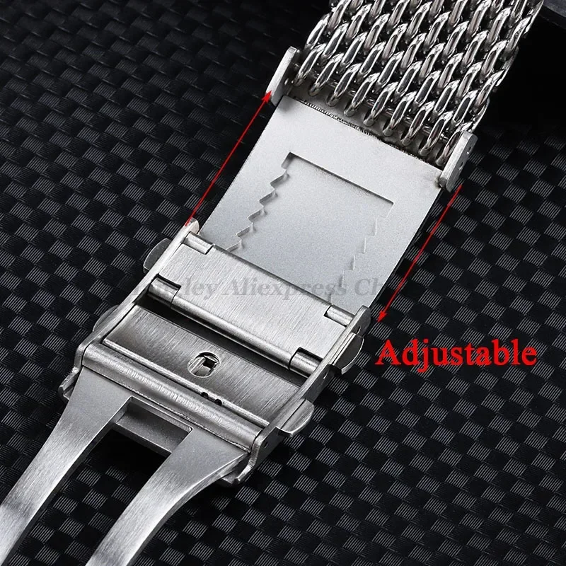 고급 스테인리스 스틸 시계 걸쇠, 조정 가능한 접이식 버클, 고급 금속 걸쇠, 시계 수리 액세서리, 18mm, 20mm, 22mm, 316L