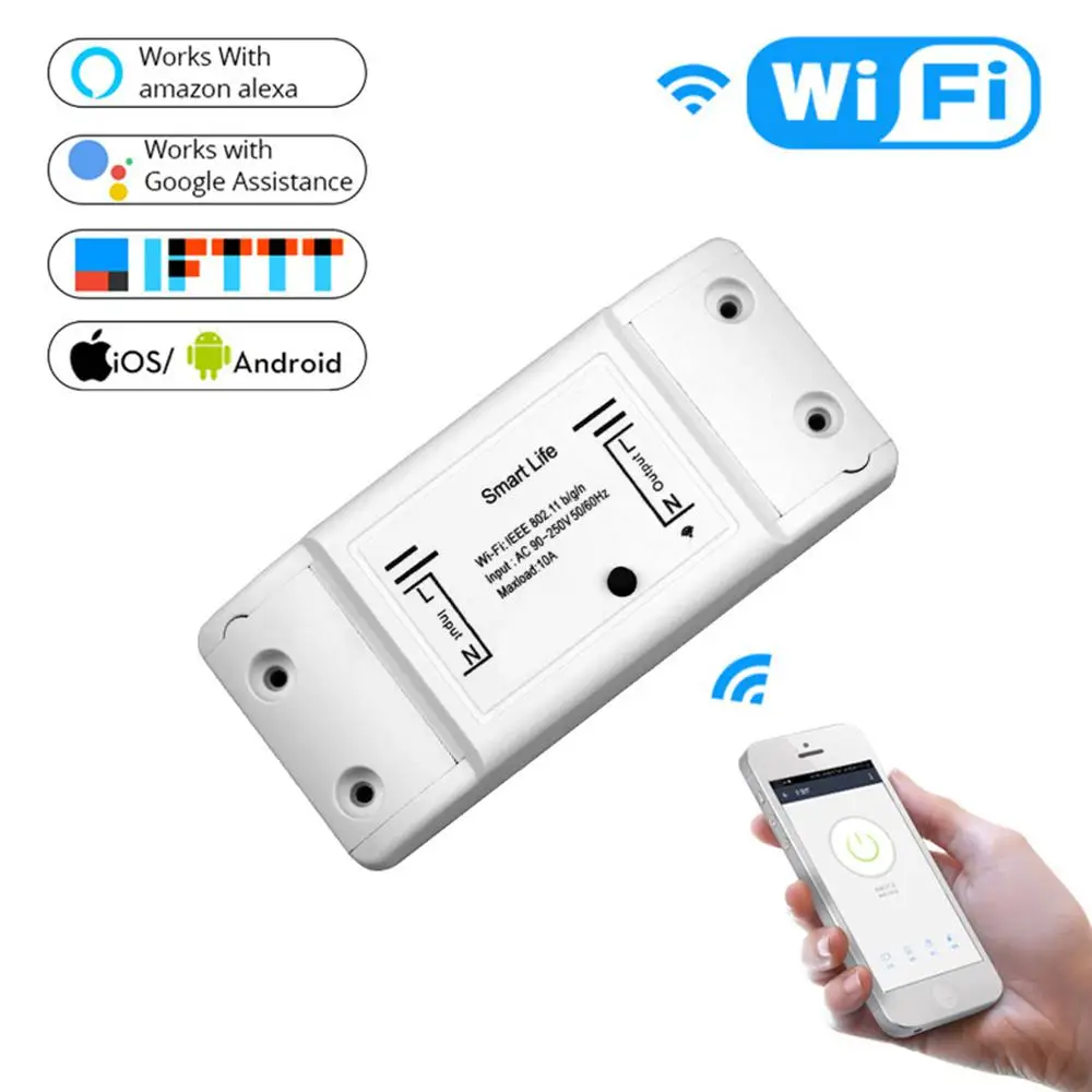 Wireless Remote Control Works with Alexa Home WiFi Smart Light Switch Universal Breaker Timer Smart Life APP