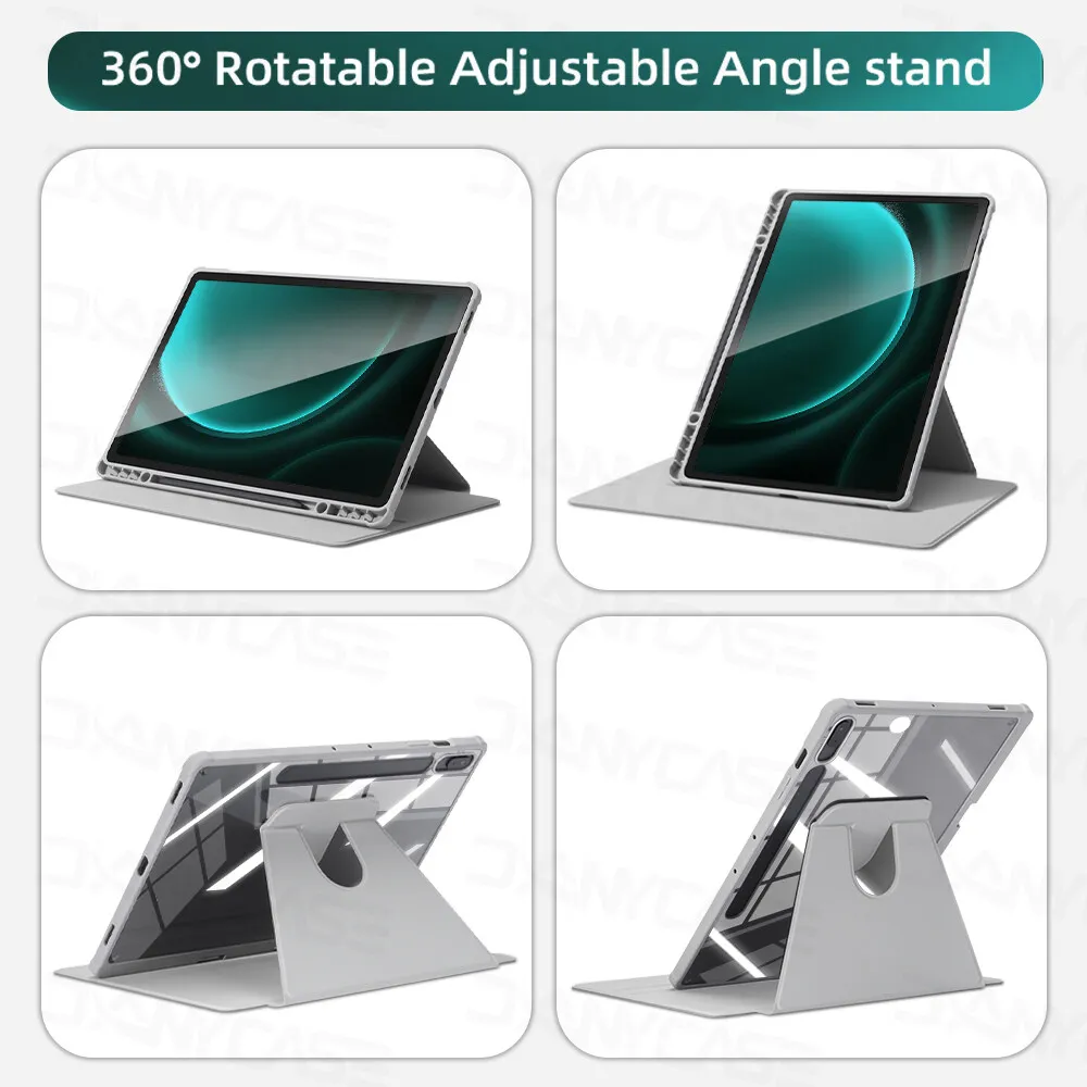 حافظة لهاتف سامسونج جالاكسي تاب لهاتف S9 FE S6 lite Tab A9 A8 S9 Plus FE غطاء أكريليك ذكي لوظيفة النوم التلقائي