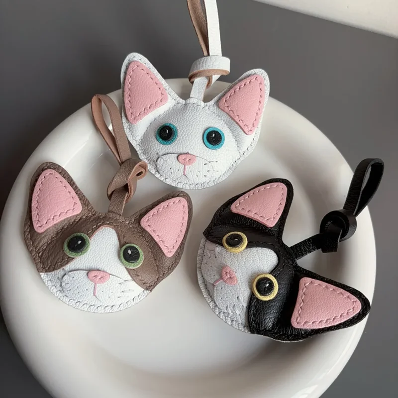 

Новинка: Брелок-подвеска из натуральной кожи с тематикой кошек, высококачественный аксессуар из овчины для сумок, рюкзаков, декора, отличный подарок