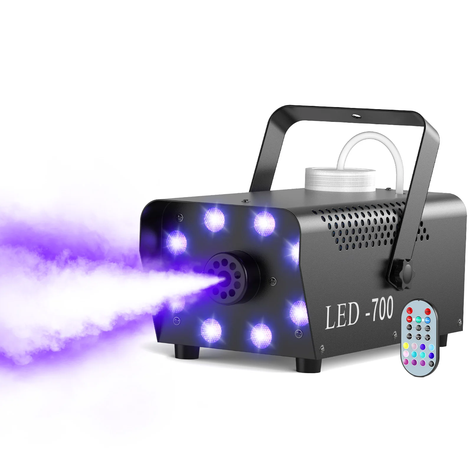 

DayFlicker 700W LED Smoke Machine With 8PCS RGB 3 in 1 LED Stage Colorful Spray Equipment Wedding Banquet Colorful Fog Machine