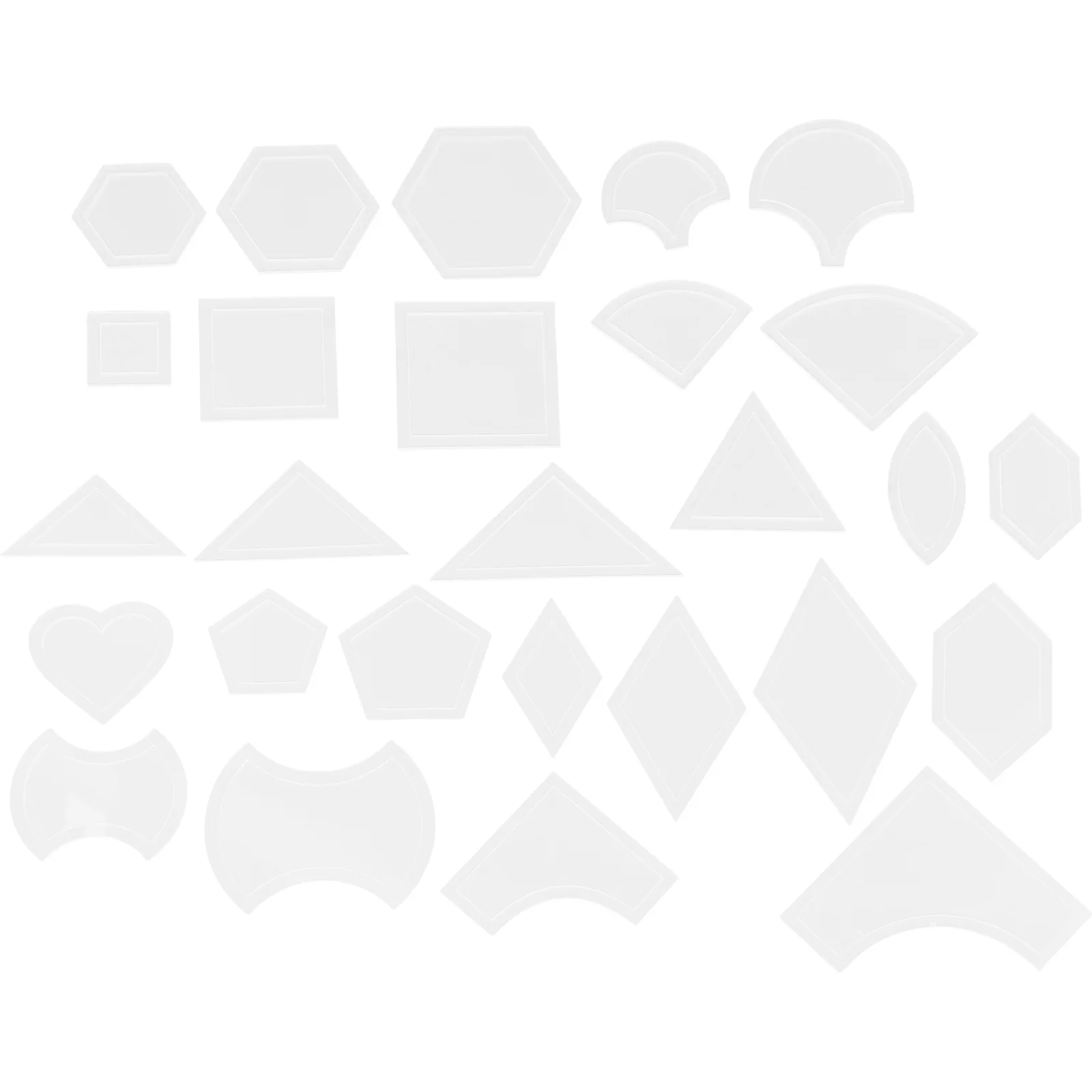 108 قطعة قوالب خليط واضح الاكريليك اللحف حاكم مجموعة DIY بها بنفسك الخياطة اللحف الإستنسل مجموعة قوالب الخياطة الدقيقة #4