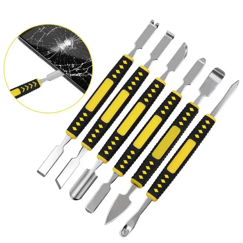 

Hardened claw nail double headed pry bar 6-in-1 disassembly battery screen frame flat pry bar injection molding repair tool set