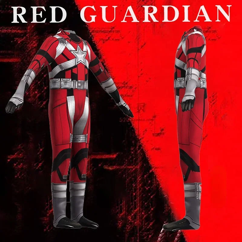 Adulto e bambini Red Guardian Cosplay Catsuit Costume Hallowmas collant supereroe Red Guard gioco di ruolo su Halloween Zentai
