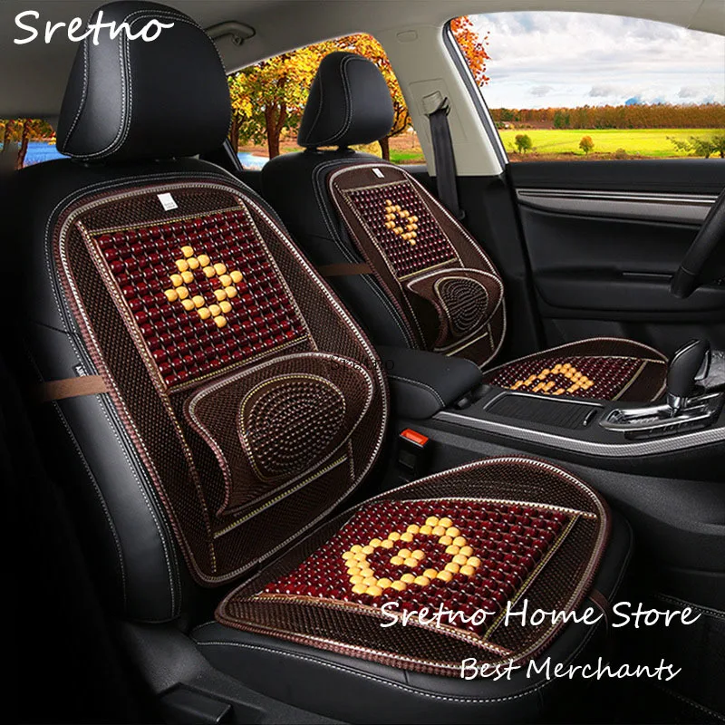 

Sretno Summer Wooden Bead Car Seat Cushions Ventilated Cooling Pad Summer Car Supplies Seat Cushion Wooden Bead Seat Cushions