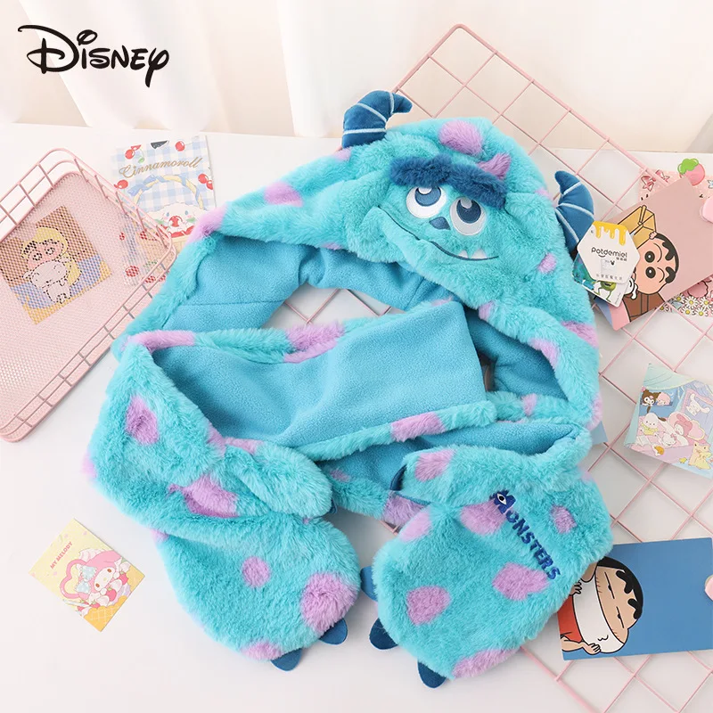 Disney authorized Monsters University James P. Sullivan plush cartoon multi-functional doll keychain scarf children\'s gifts