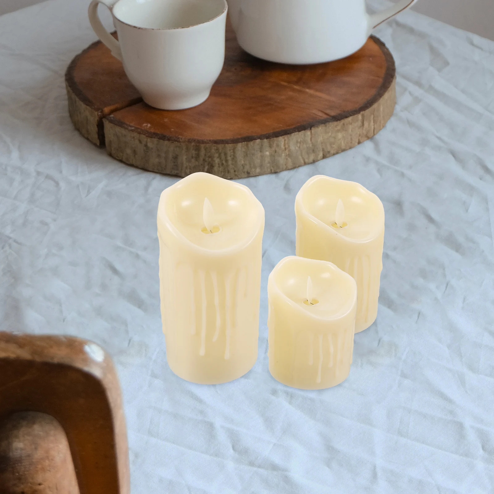 

1 set Electronic Operated LED Pillar Candles Set 10Keys Remote Wedding Birthday Party Home Decoration Script Room Props