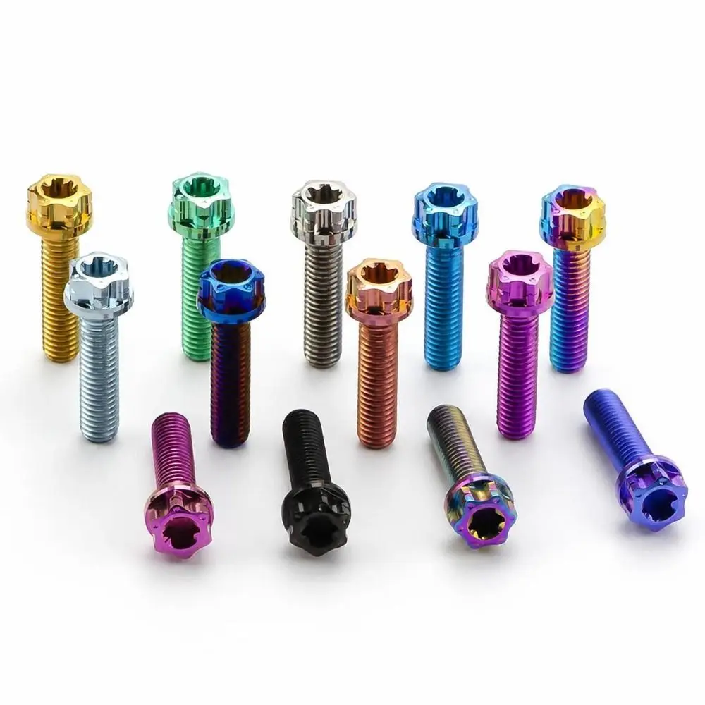 Lightweight GR5 Titanium Alloy Flange Torx Bolt M6 Multi Colors Titanium Bolt Fairing Bolt