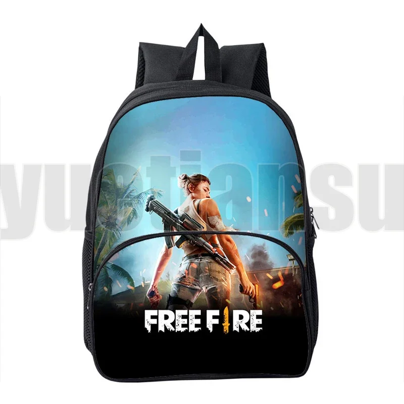 Hot Game 3D Free Fire Garena Roupa Angelical Backpack Boys Girls 12/16 Inch School Bag Children Book Bag War Games Travel Bag