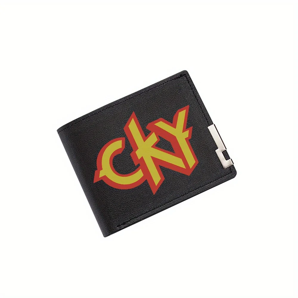 

Логотип CKY, желтый, красный, жирный дизайн, мужской кошелек с принтом, простой современный стильный деловой рождественский любовник отцу и бойфренда