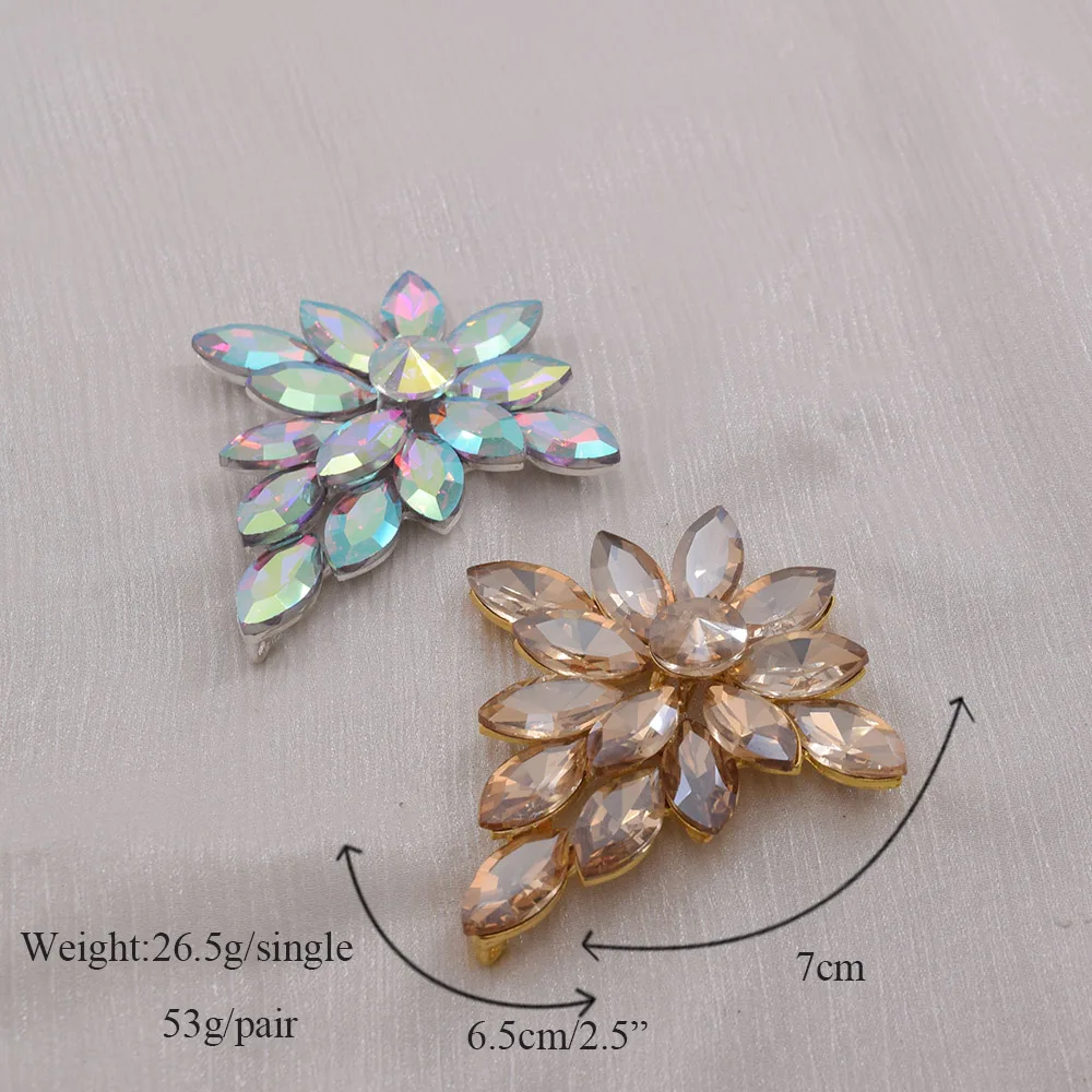 CUIER Full Glass Gemstones Clip on orecchini a bottone per le donne Wedding Jewelry Ear