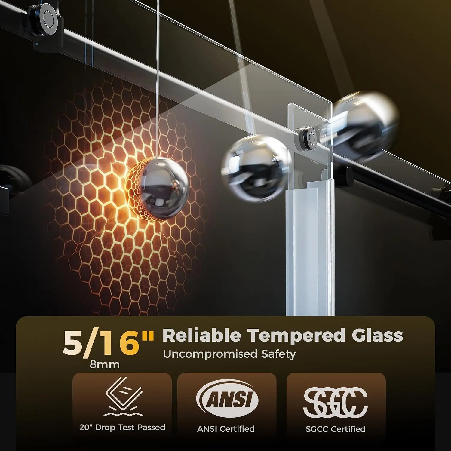 Frameless Shower Door, 56-60