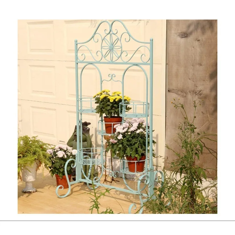 5 floors of simple plant station, indoor metal plant stand, outdoor potted flower stand, courtyard garden display stand