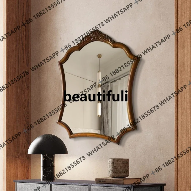 French household entrance medieval bedroom makeup mirror medieval wall hanging special-shaped wall decorative mirror