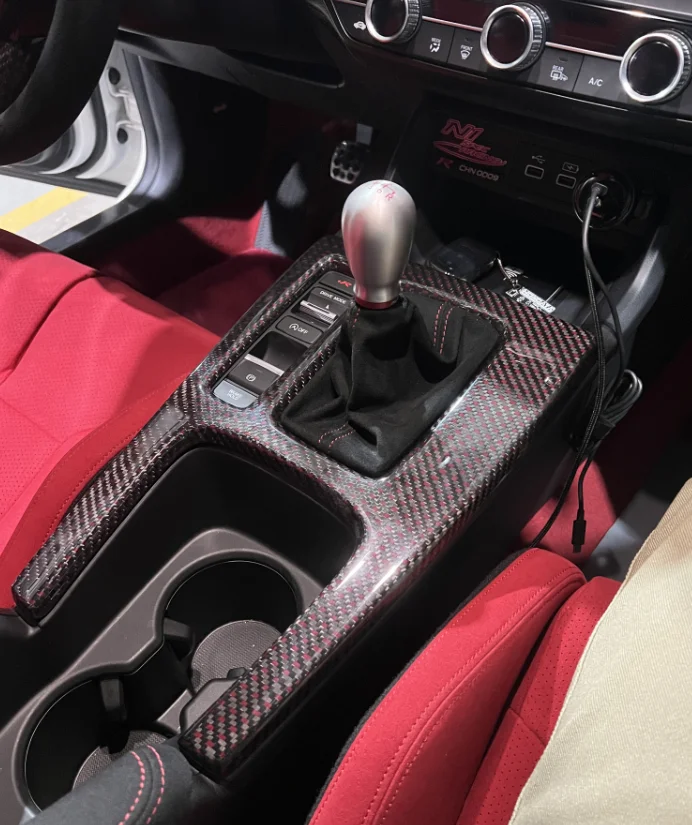 For  Type-R FL5 Gear Surround New Civic Type Red Carbon  (Stick on type)