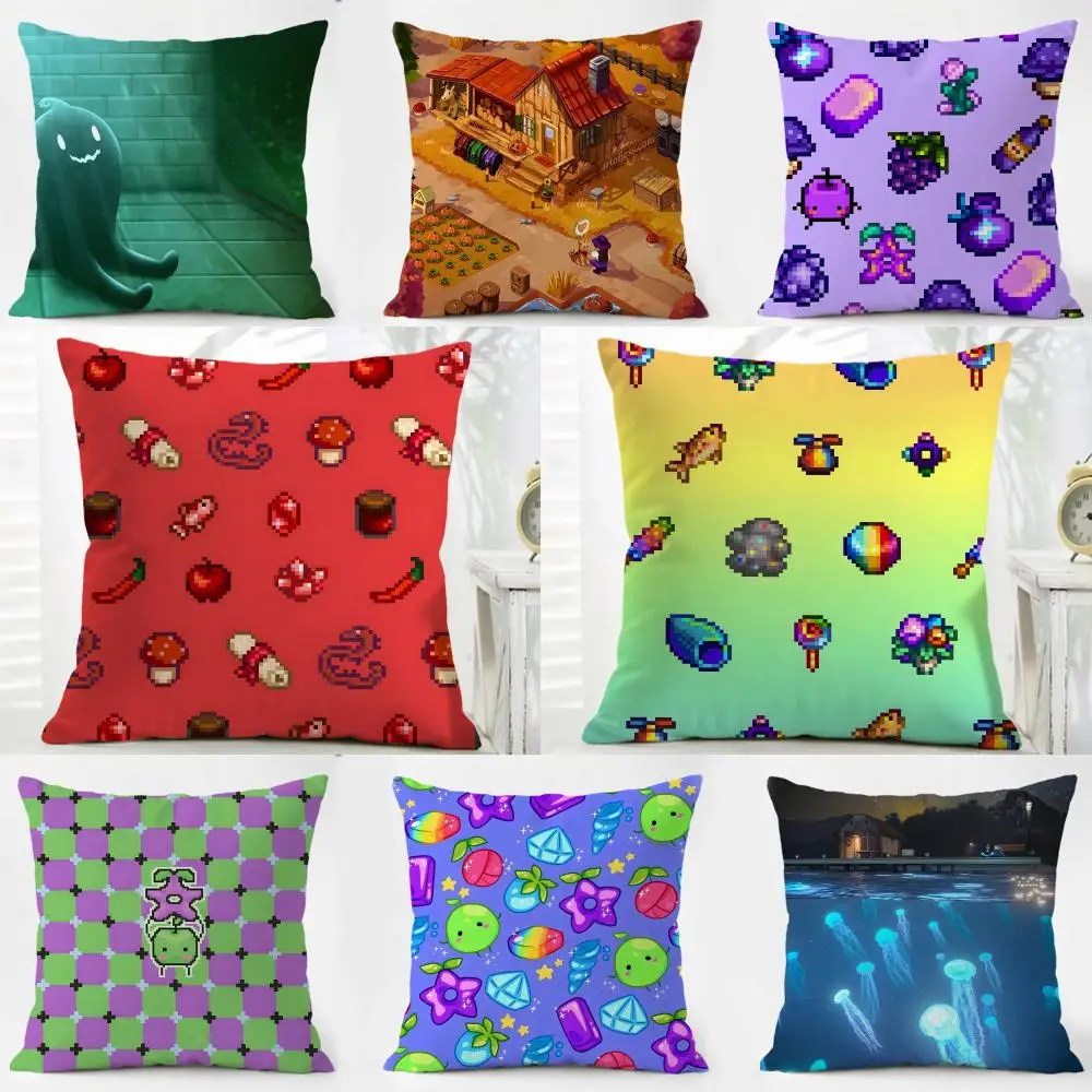 S-Stardew Valley Characters Cushion Cover Pillow Case Soft Friendly Fabric & Concealed Zipper