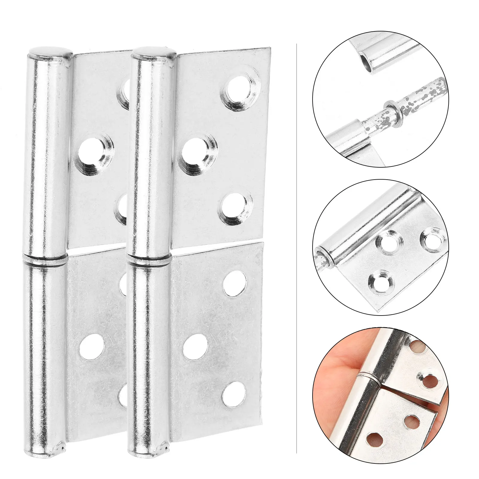 

12Pcs Stainless Steel Hinges Detachable Design Smooth Rotation Durable for Doors Cabinets Furniture Lift Off Hinge