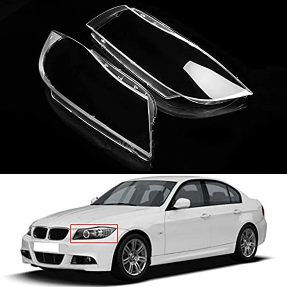 Car Headlight Caps Fit for -BMW 3 Series E90 E91 2005-2011 Xenon Headlight Shade Lamp Cover Clear Lens Accessories,Right