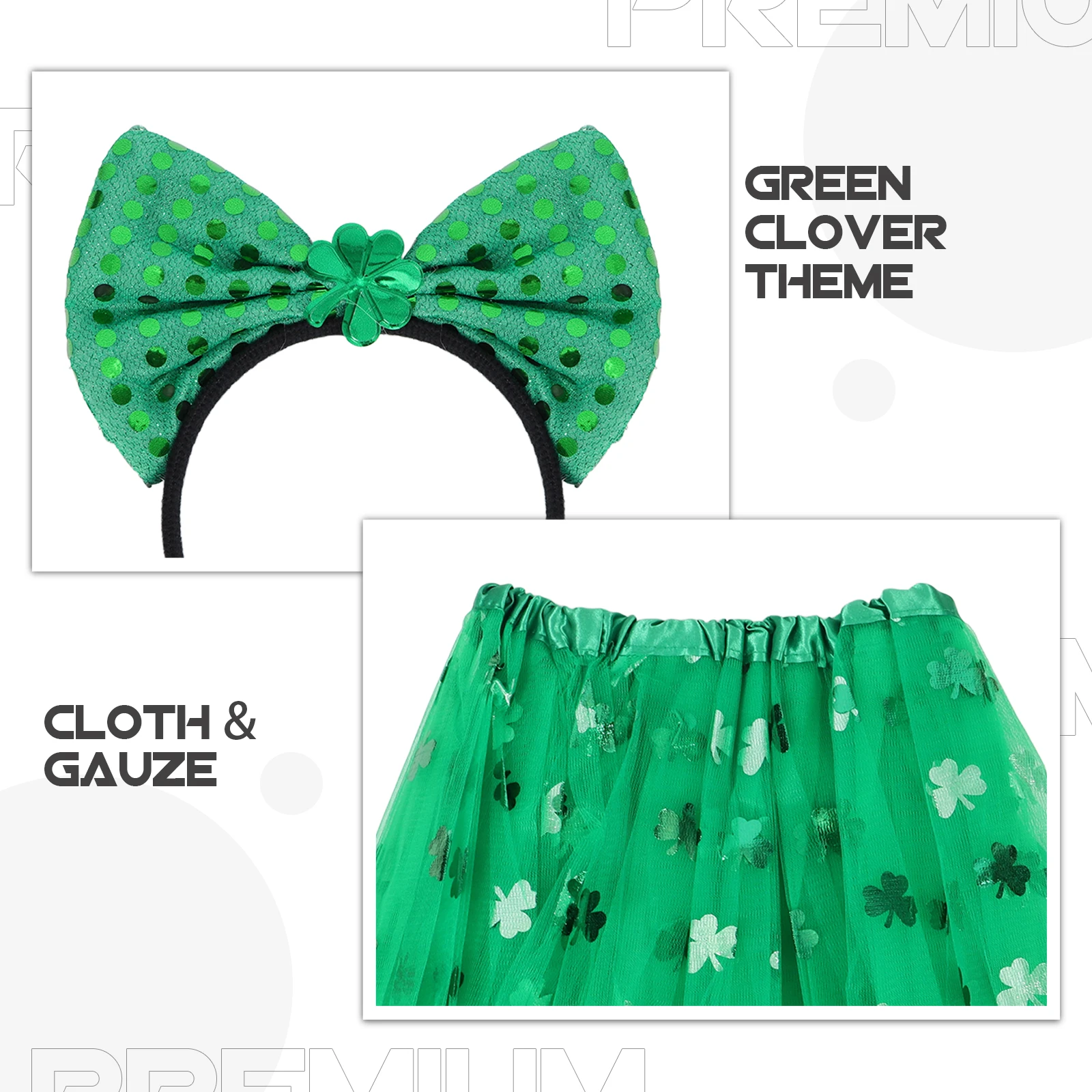 Short Skirt Hairband Patrick's Day Headdress Funny Festival Props Mesh Headband Party Accessories Creative Kids