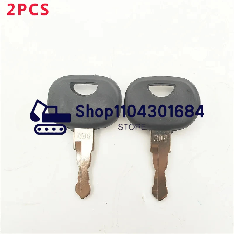 2 Pcs Ignition Starter Key 14606 606 for Liebherr & John Deere Heavy Equipmen