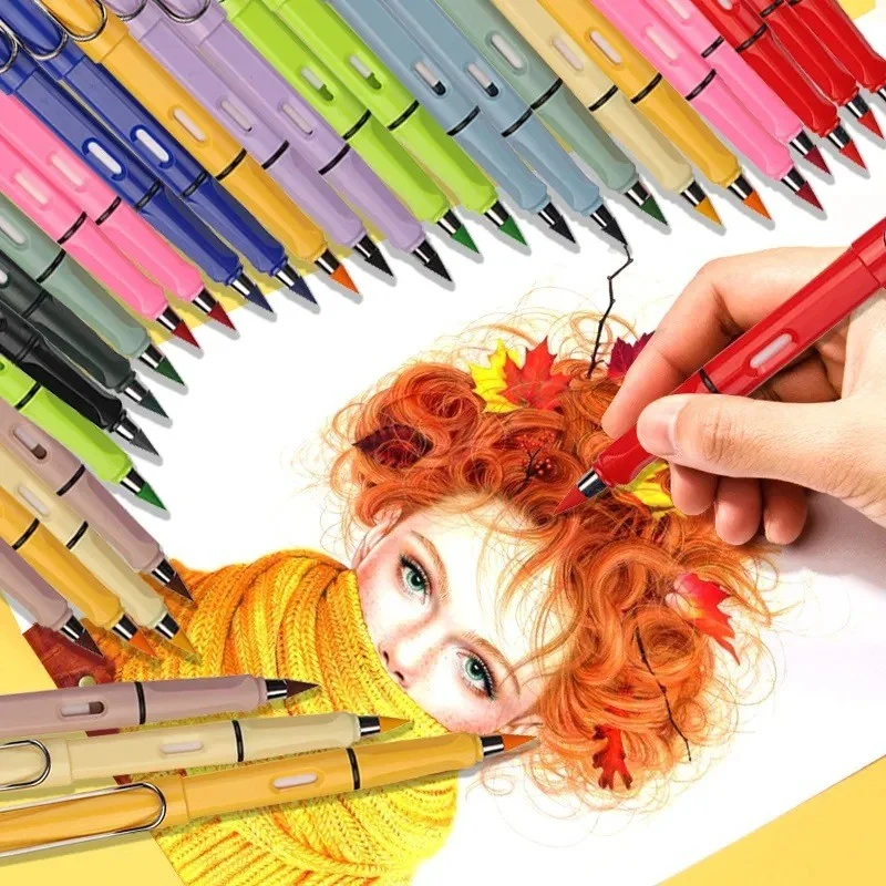 Nouvelle technologie Kawaii 12 couleurs crayon éternel sans encre crayons illimités école enfants Art peinture couleur croquis écriture papeterie