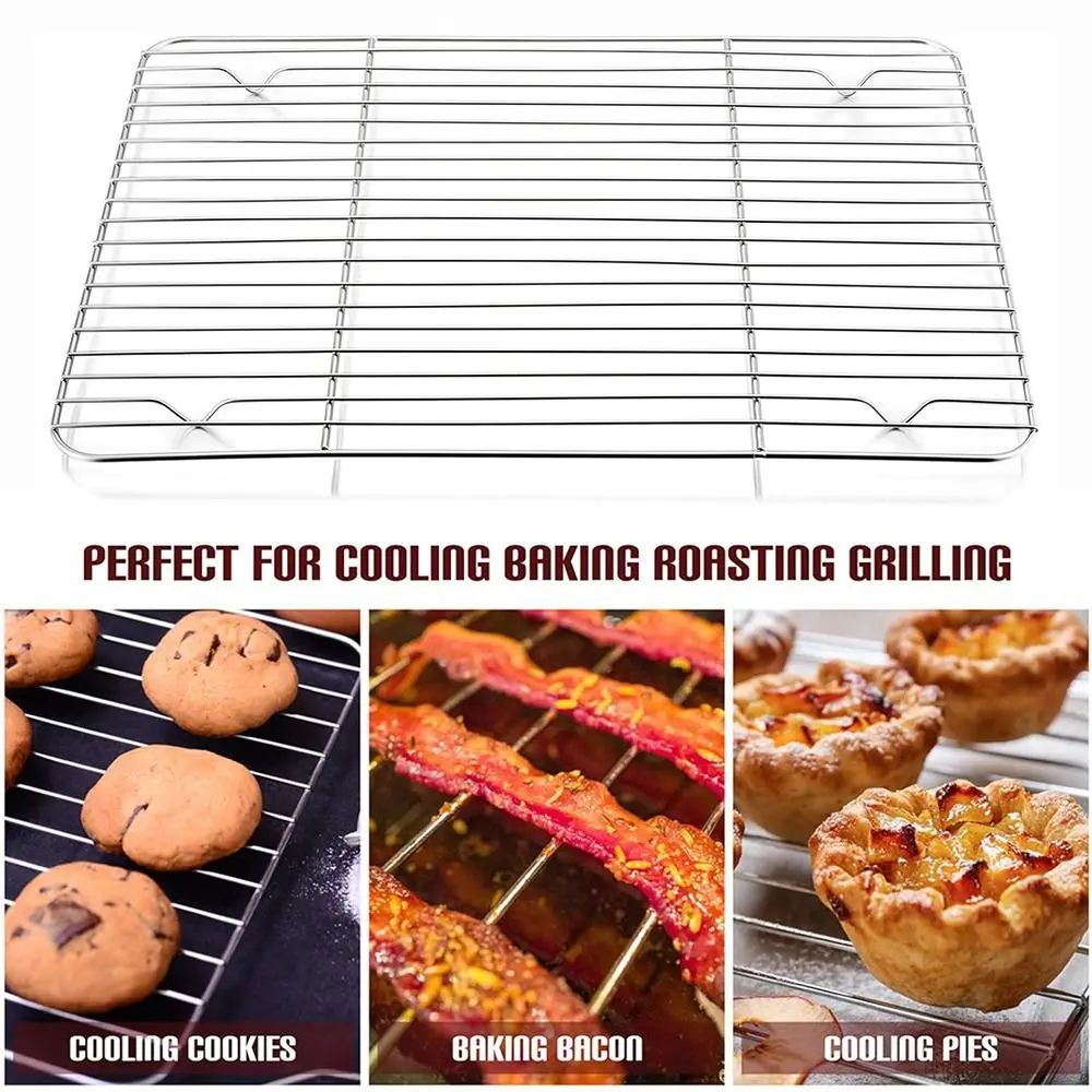 New Stainless Steel Cooling Rack Dense Wires Smooth Edge Baking Rack Easy to Clean BBQ Rack Roasting