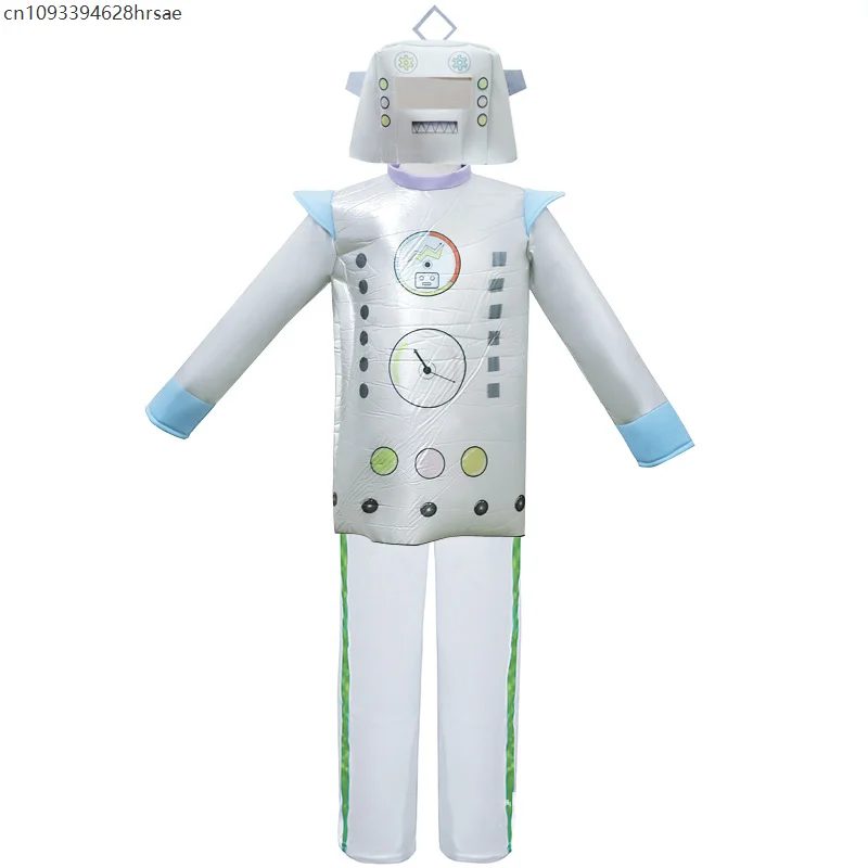 2025 New Arrival Silver Boy Bot Dress Up Halloween Costumes Girl Kids Robot Costume - Image 2
