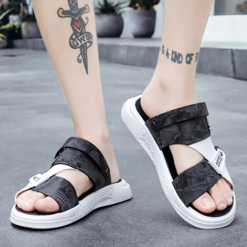 Summer Platform Slippers for Men Shoes Outdoor Two-wear Comfortable Men's Sandals Fashion Non-slip Slip-on Men Sandals Slippers