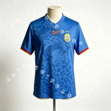 2026 Sommer Neue Saison Kongo Blau Fußballtrikot DR Kongo Nationaltrikot Schnelltrocknendes T-Shirt Herren Sommer 3D Familien- und Kinder-T-Shirts – Detail 3