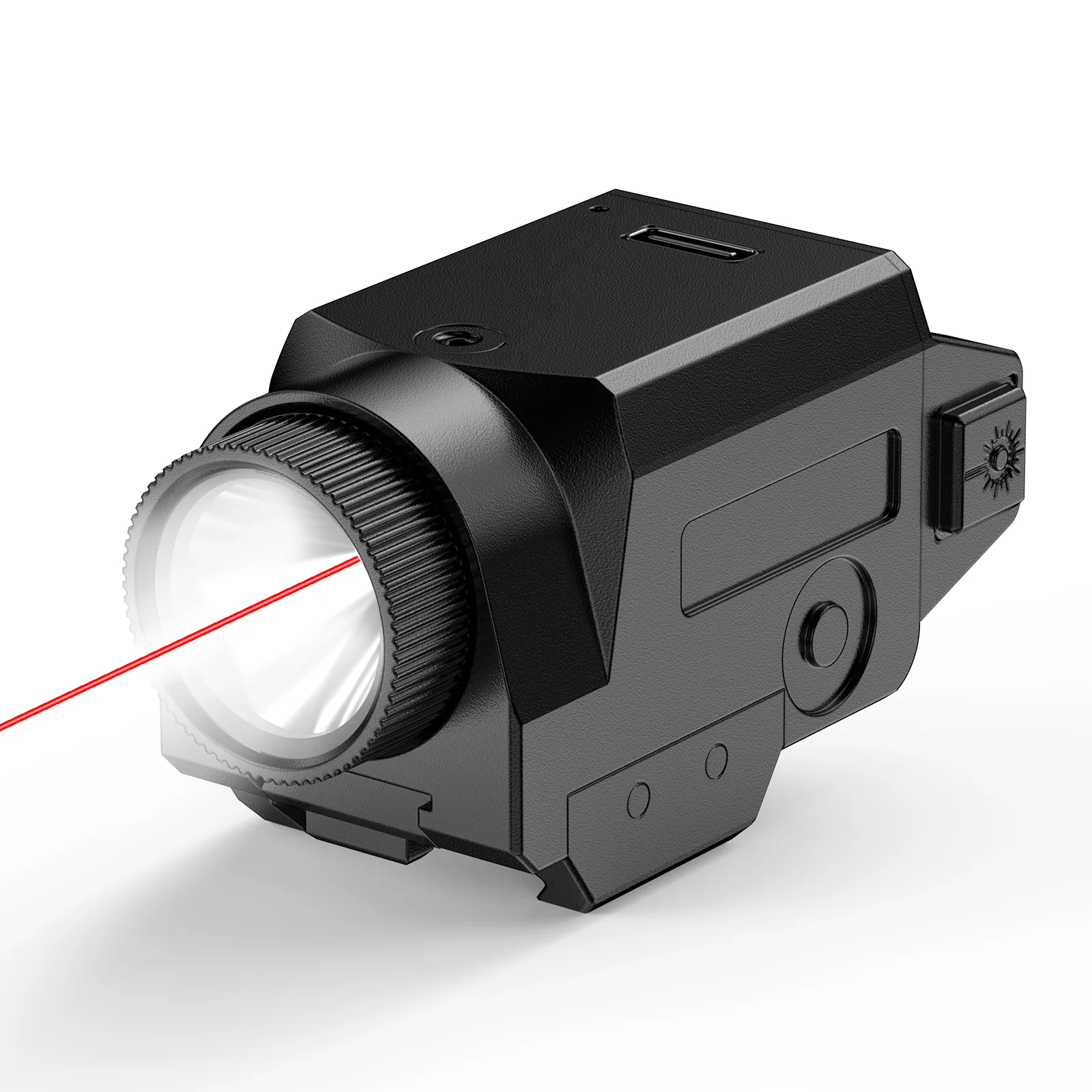 Model 1085 Red/Green Dot Combo: 3-mode switch, GL/1913 rail compatible, USB-C rechargeable, adjustable dot, includes kit.