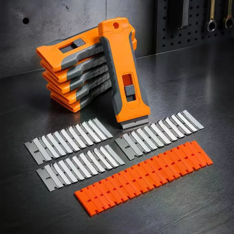 1 Set Glue Removal Cleaning Tool Set With Anti Slip Handles Replaceable Blades For Home Car Sticker Removing Window Cleaning