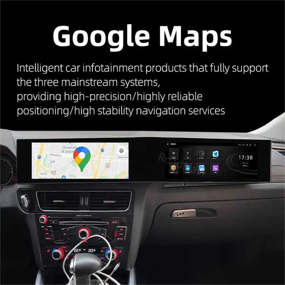 شاشة RELI1 RoadNavi ذات النظام المزدوج لراديو أودي Q5 2009-2017 أندرويد مع نظام ملاحة GPS Carplay Dsp 360