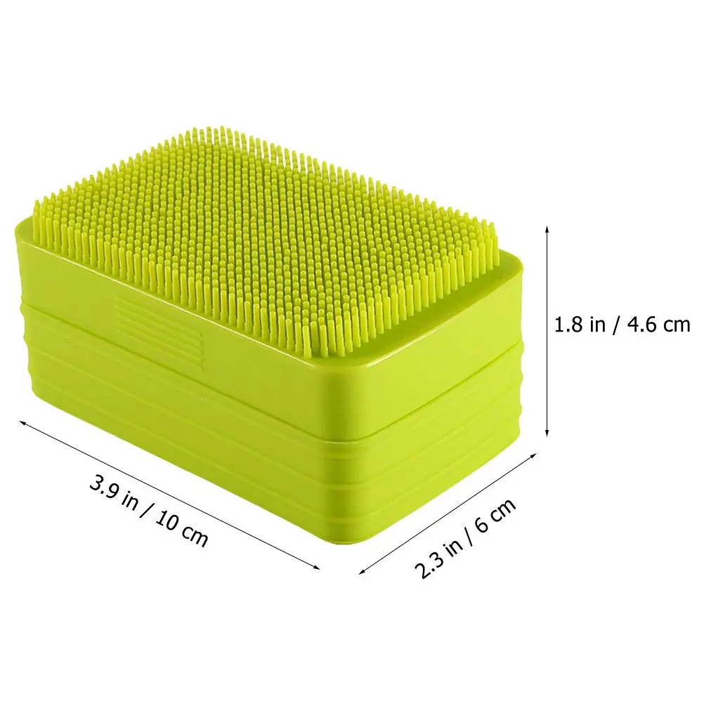 For Mil Silicone Soap Dish with Brush Loofah Sponge Body Box Multi-functional Case Home Exfoliator Silica Gel