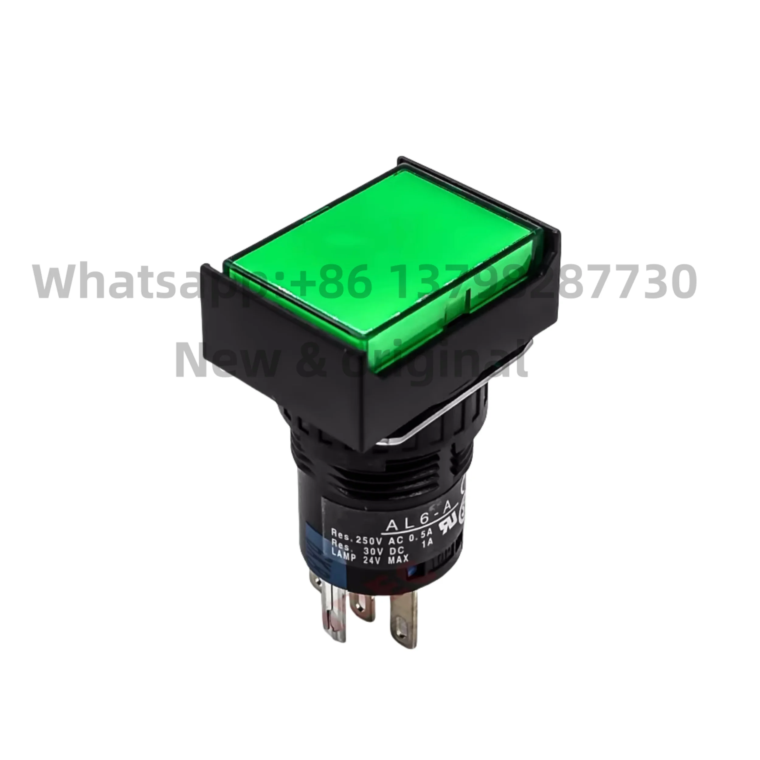 New original Green self-locking switch button with light red yellow white Blue AL6H-A14