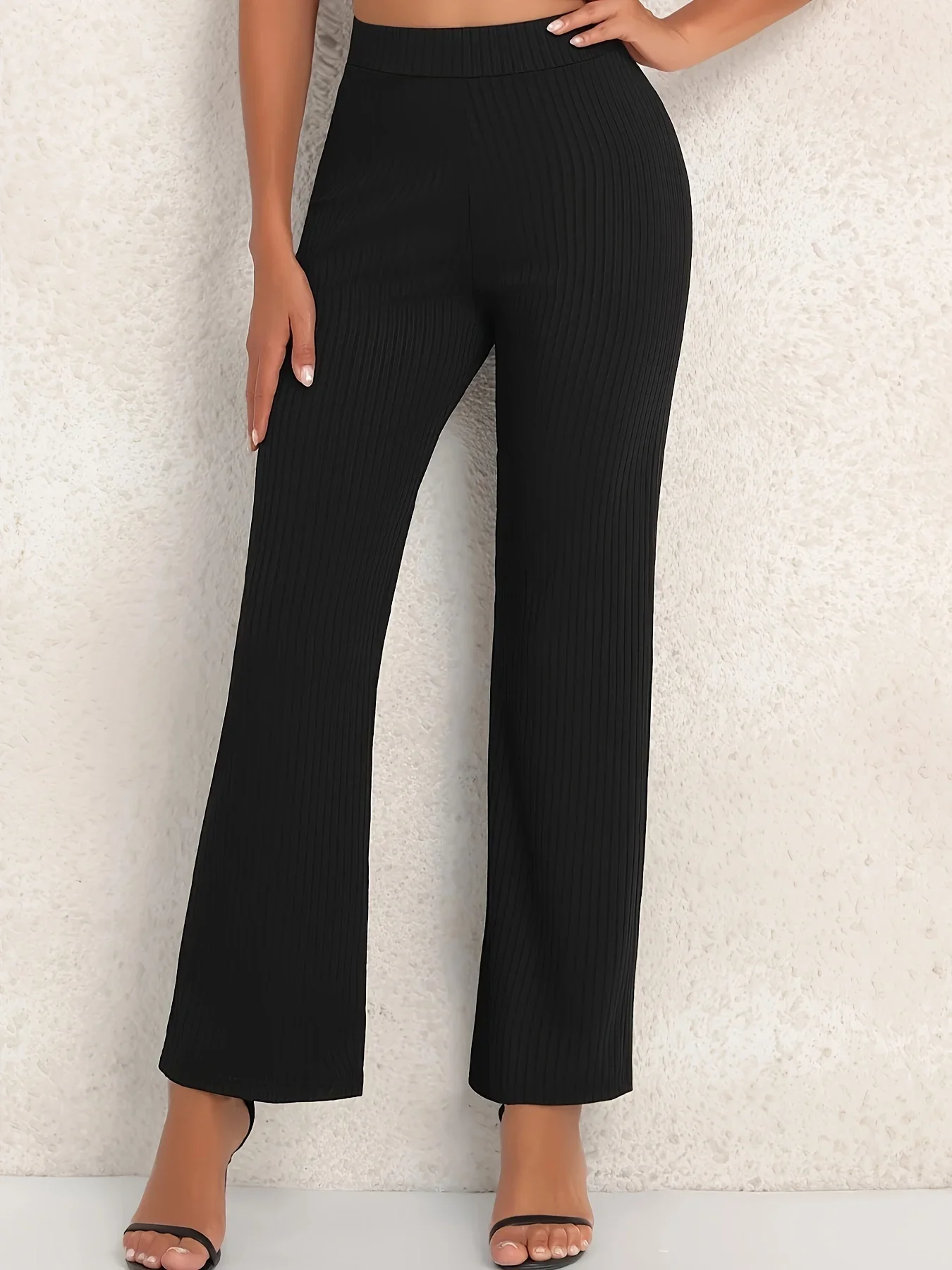 

Plus Size 1XL-5XL Women's High Waisted Elastic Waist Pants Loose Casual Drawstring Fitness Pants With Pockets